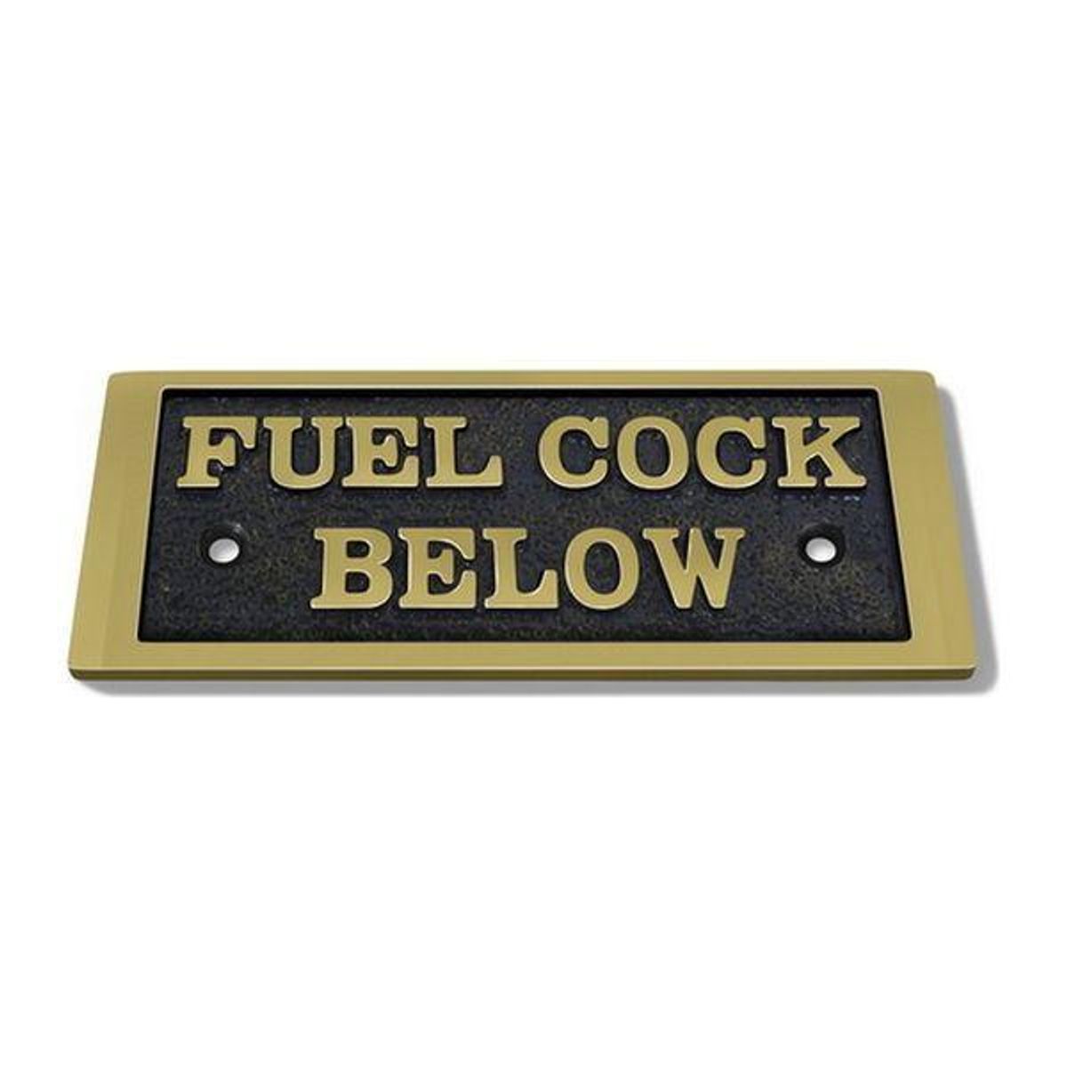AG Label 'Fuelcock Below' in Cast Brass AG-073/M