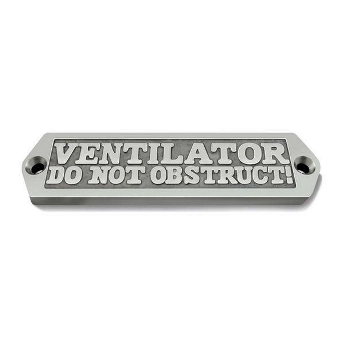 AG Label 'Ventilator Do Not Obstruct!' in Cast Chrome AG-109/M