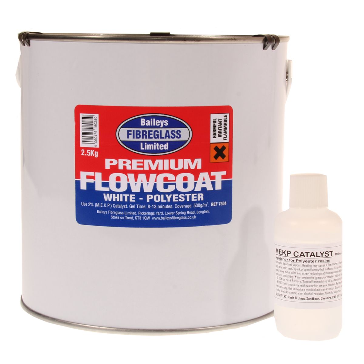Baileys Premium Flowcoat in Brilliant White (2.5kg / with Hardener) BA-018