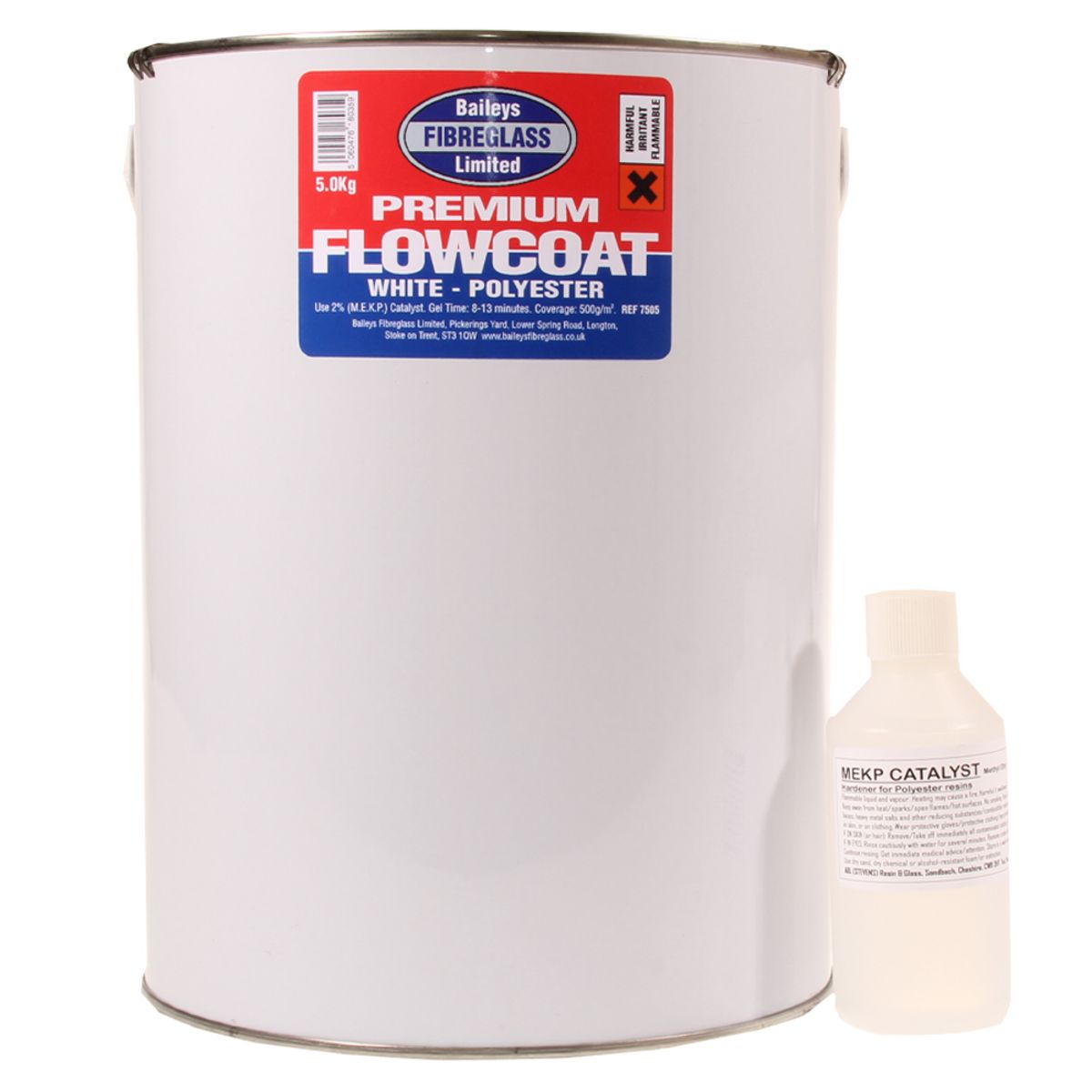 Baileys Premium Flowcoat in Brilliant White (5kg / with Hardener) BA-019