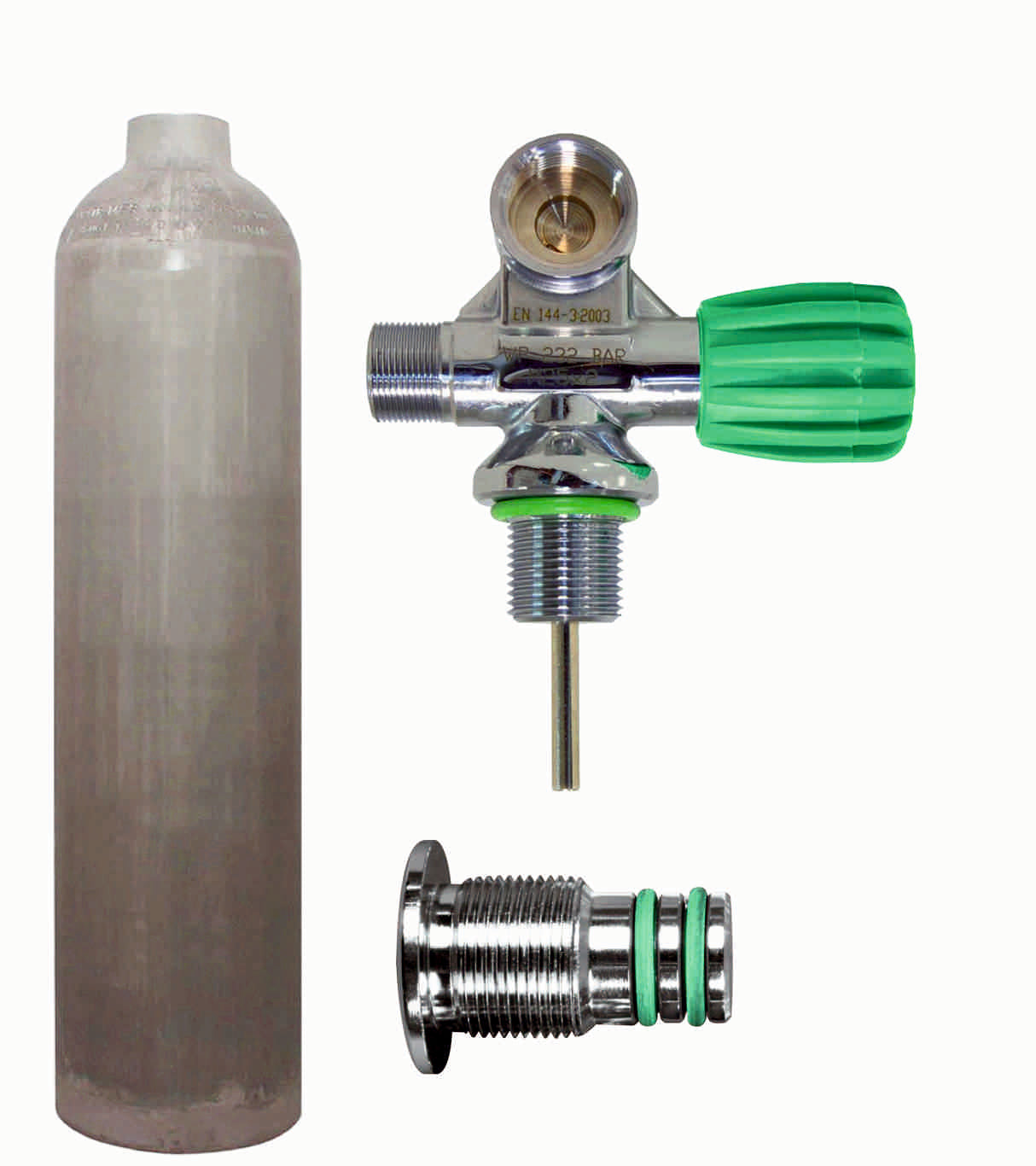 BTS 10.6 Litre 217 Bar Natural Luxfer Aluminium Cylinder with Right Hand M26 Valve & Blanking Plug S16416688