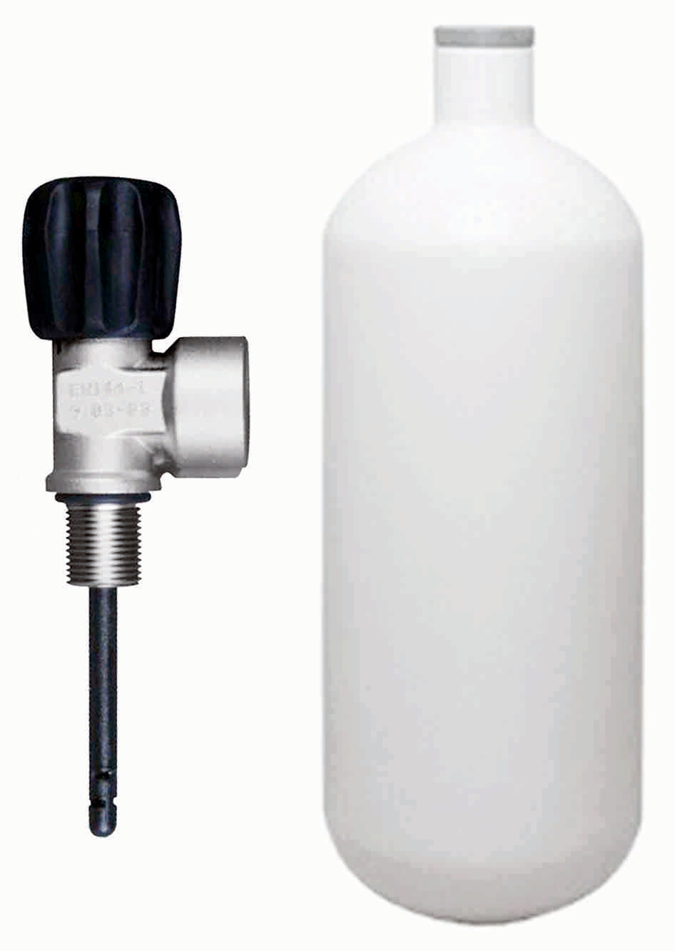 BTS 1 Litre 200 Bar Steel Cylinder with Top Handled DIN Valve S16116676