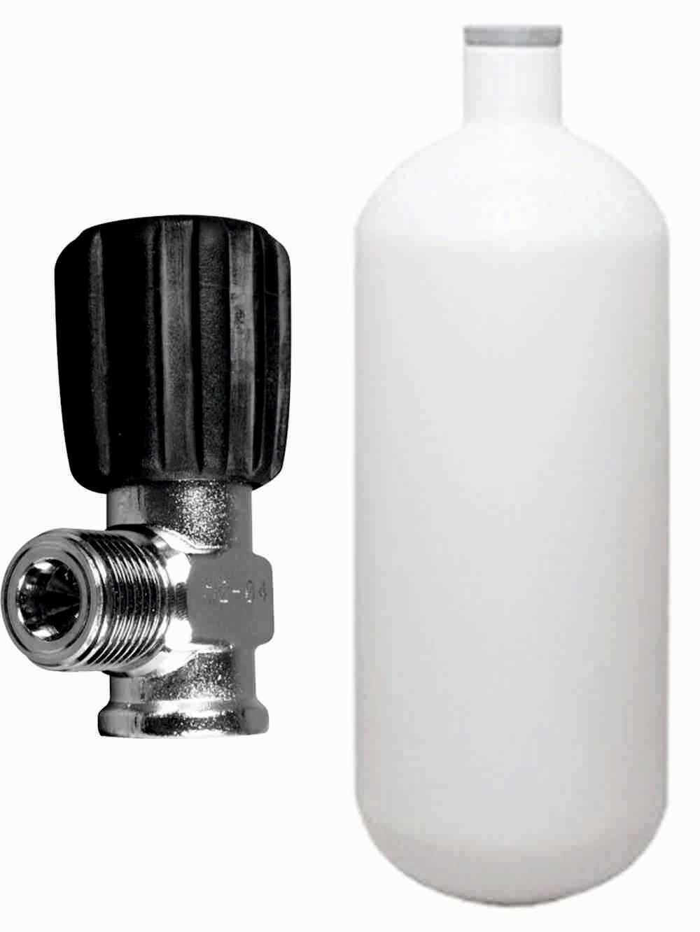 BTS 1 Litre 200 Bar Steel Cylinder with Inert Gas Valve S16116679