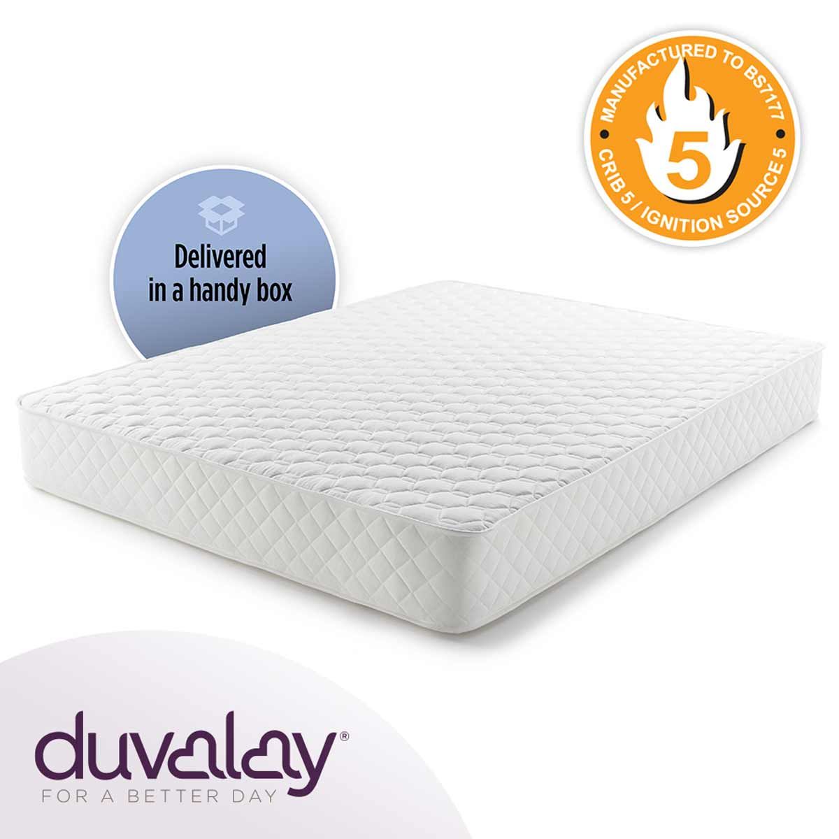 Duvalay Vacuum Packed Mattress 6'3" x 4'5" x 6" (190cm x 135cm x 15cm)