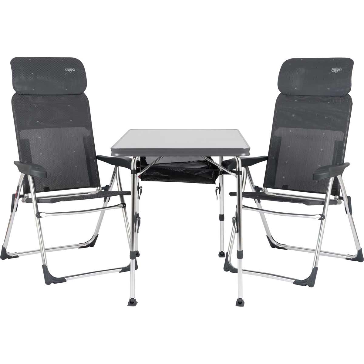 Crespo Table and Chairs Furniture Set AL/213-CTM-40 in Dark Grey CRE-1153853
