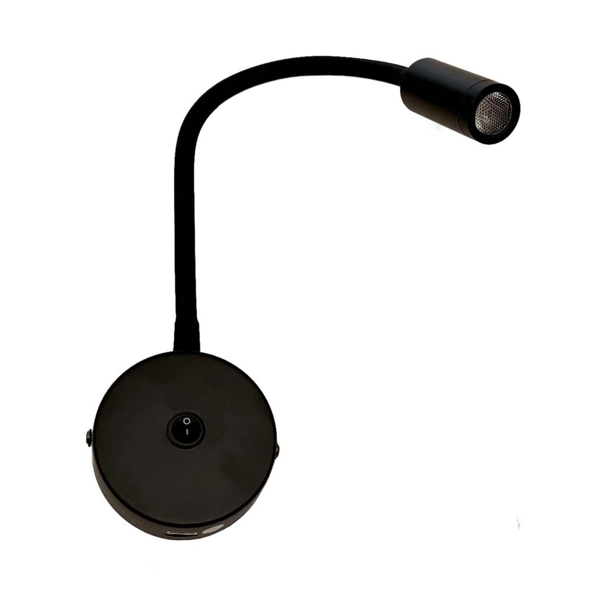 Black Flexi Spotlight with USB Port (12V / 2W / Warm White / IP20) DM127