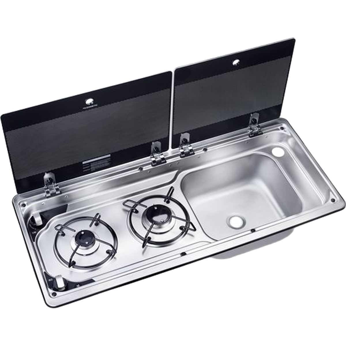 Dometic 2 Burner Hob & Sink Unit 9722 R/H (Piezo Ignition & Shut Off)
