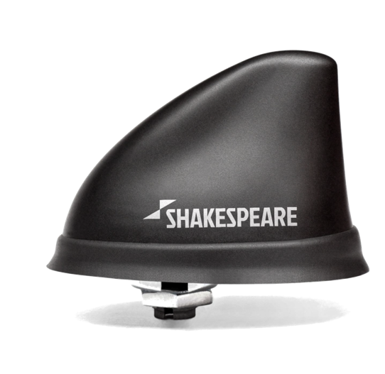 Dorsal Low Profile VHF Antenna 10mile Range, 8m Cable Plug, Black