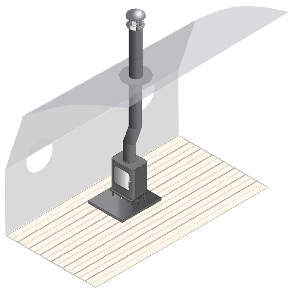 Twin Wall Insulated Offset Flue Kit 100mm ID for Arada Stoves FK-101