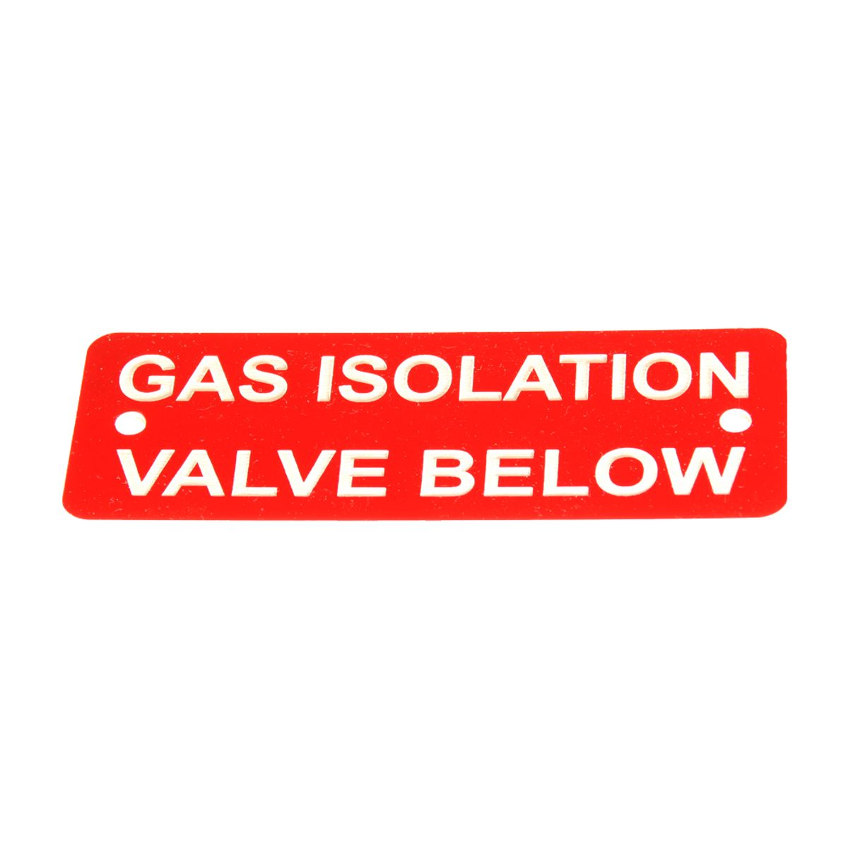 Gas Isolation Below Label (L) Red with White Engraving 105mm x 40mm JBL01R