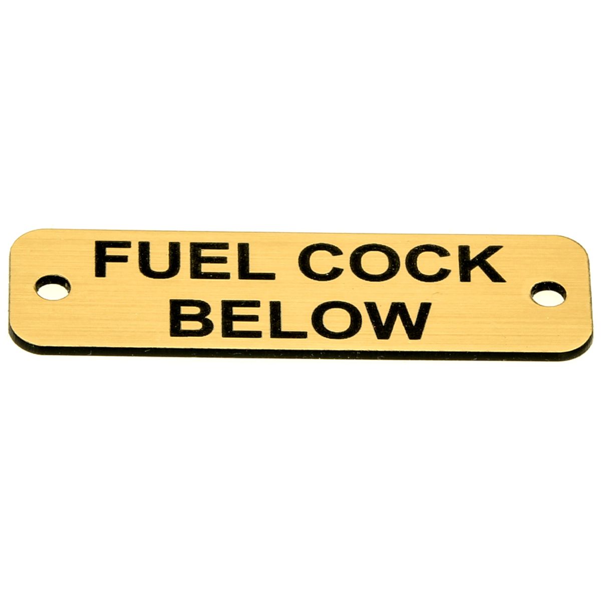 Fuel Cock Below Label (L) Gold with Black Engraving 105mm x 40mm JBL03G