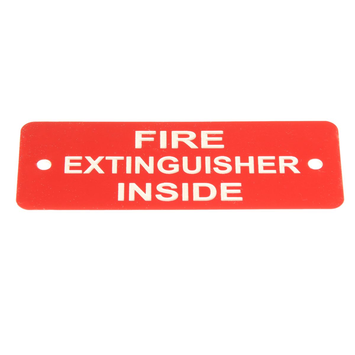 Fire Extinguisher Inside Label (L) Red with White Engrave 105mm x 40mm JBL05R