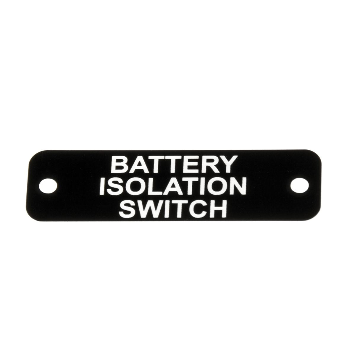 Battery Isolation Switch Label (S) Black with White Engrave 75 x 22mm JBL12B