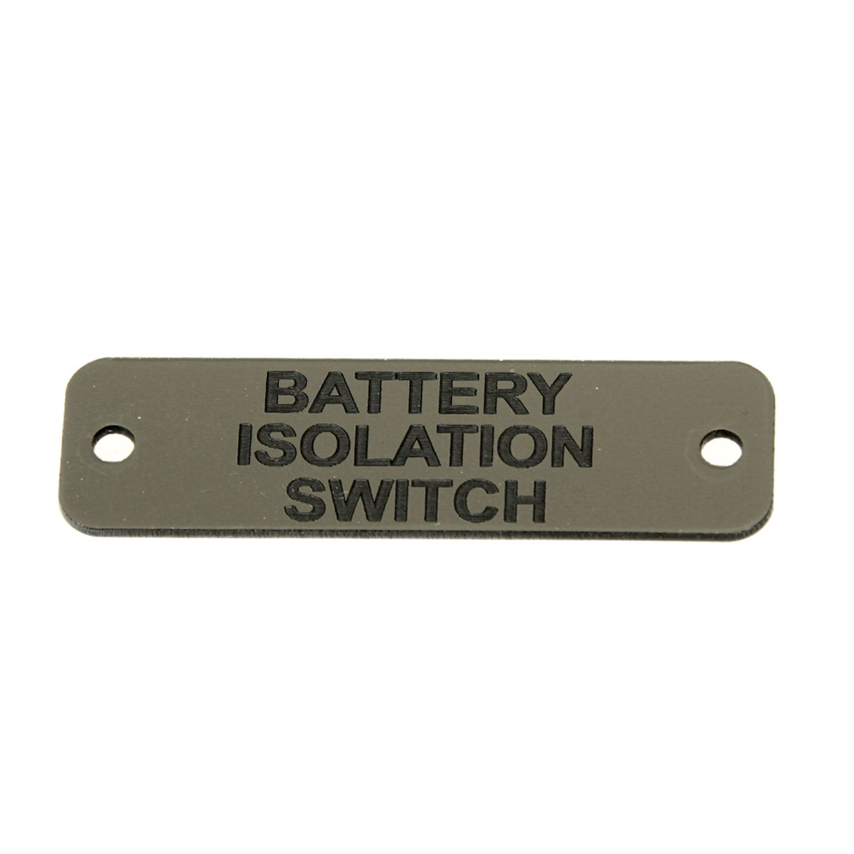 Battery Isolation Switch Label (S) Silver with Black Engrave 75 x 22mm JBL12S