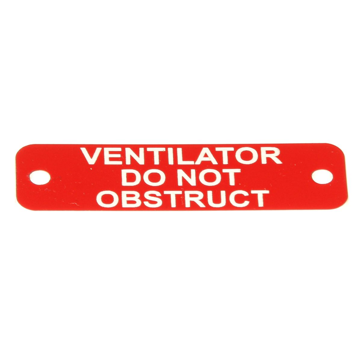 Vent Do Not Obstruct Label (S) Red with White Engraving 75mm x 22mm JBL13R