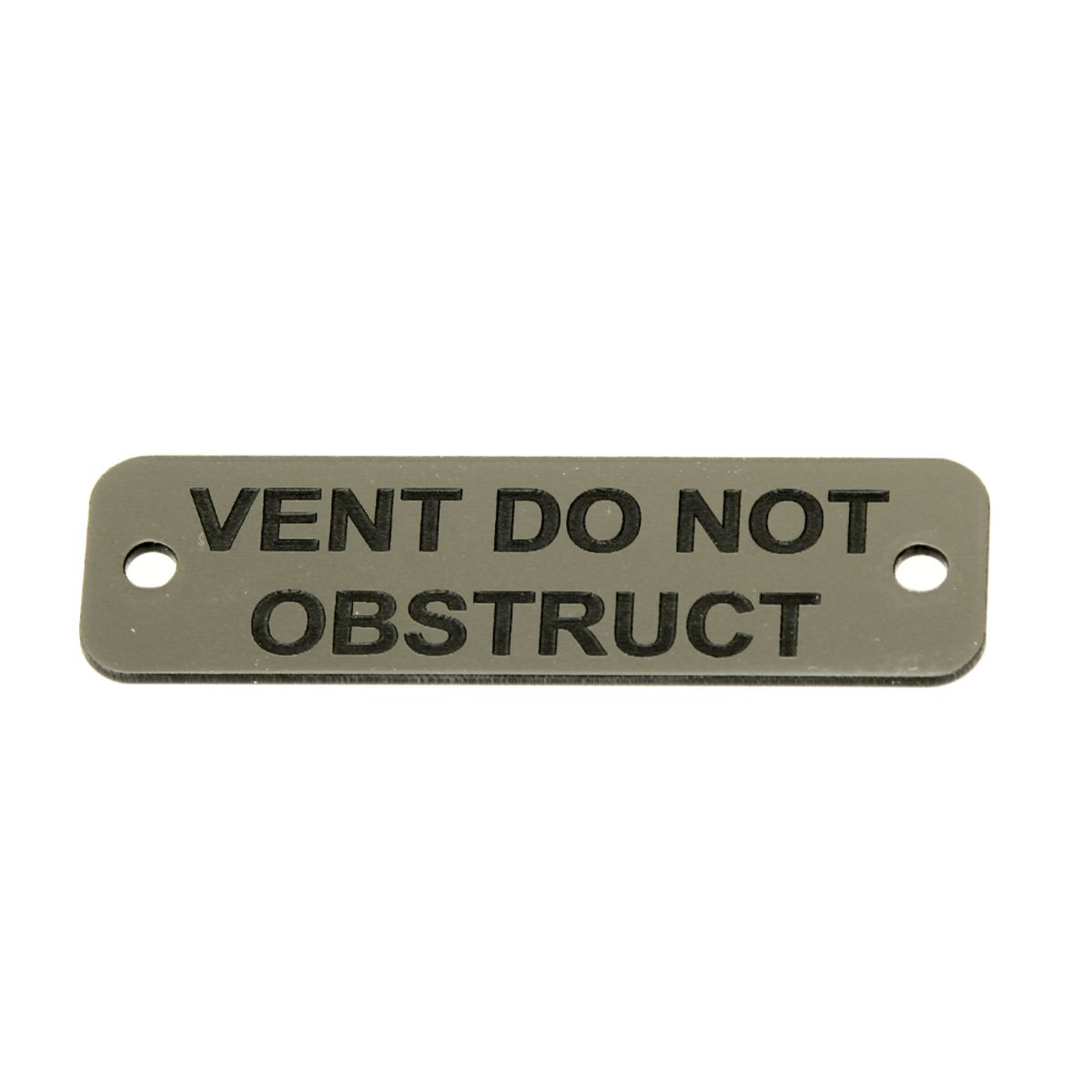 Vent Do Not Obstruct Label (S) Silver with Black Engraving 75mm x 22mm JBL13S