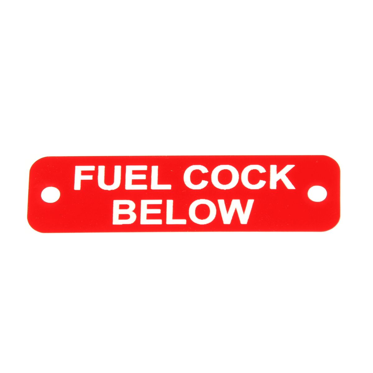 AG Fuel Cock Below Label (S) Red with White Engraving 75mm x 22mm JBL14R