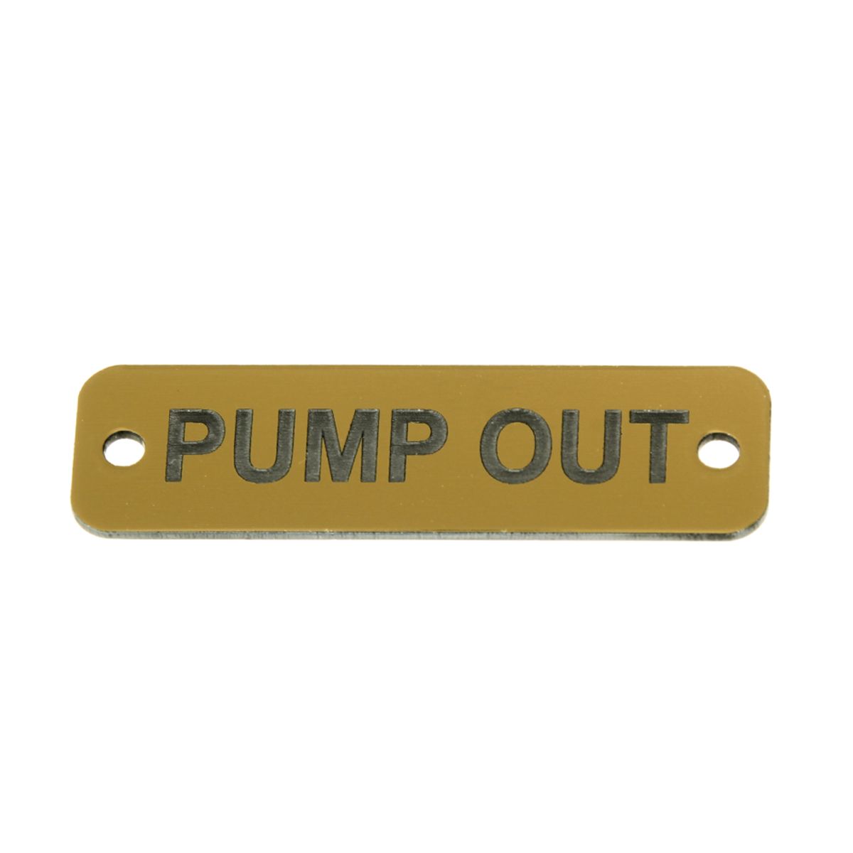 AG Pump Out Label (S) Gold with Black Engraving 75mm x 22mm JBL22G