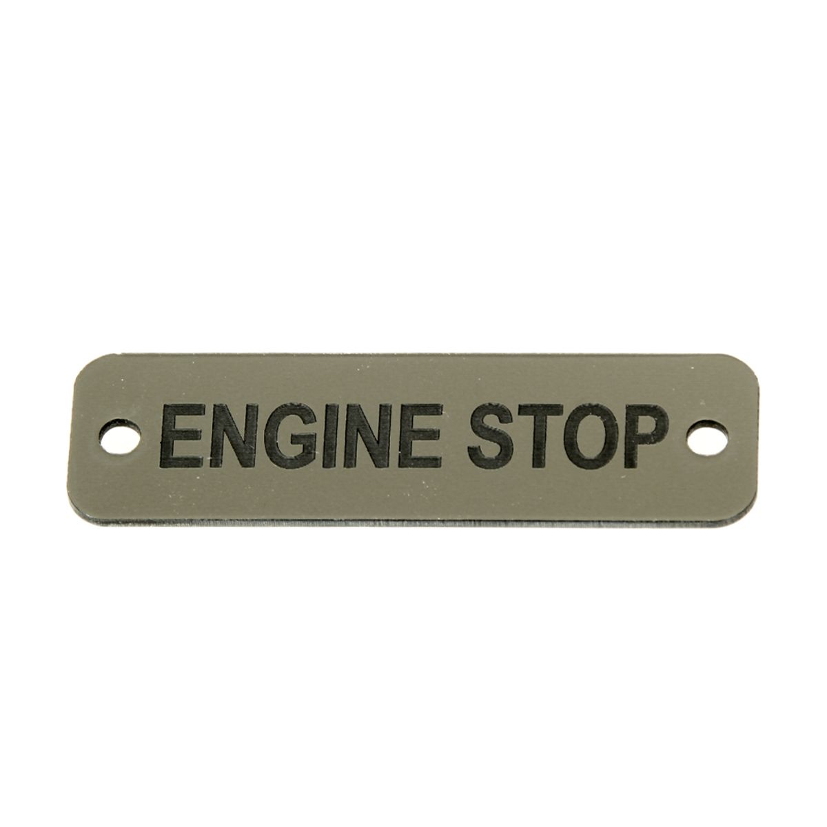 AG Engine Stop Label (S) Silver with Black Engraving 75mm x 22mm JBL23S