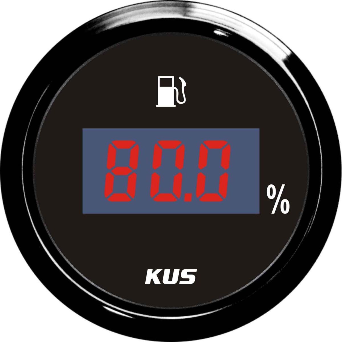 KUS Digital Fuel Level Gauge with Black Stainless Bezel (US) JMV00354