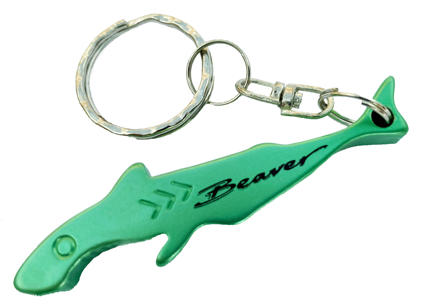 Beaver Shark Bottle Opener Key Ring
