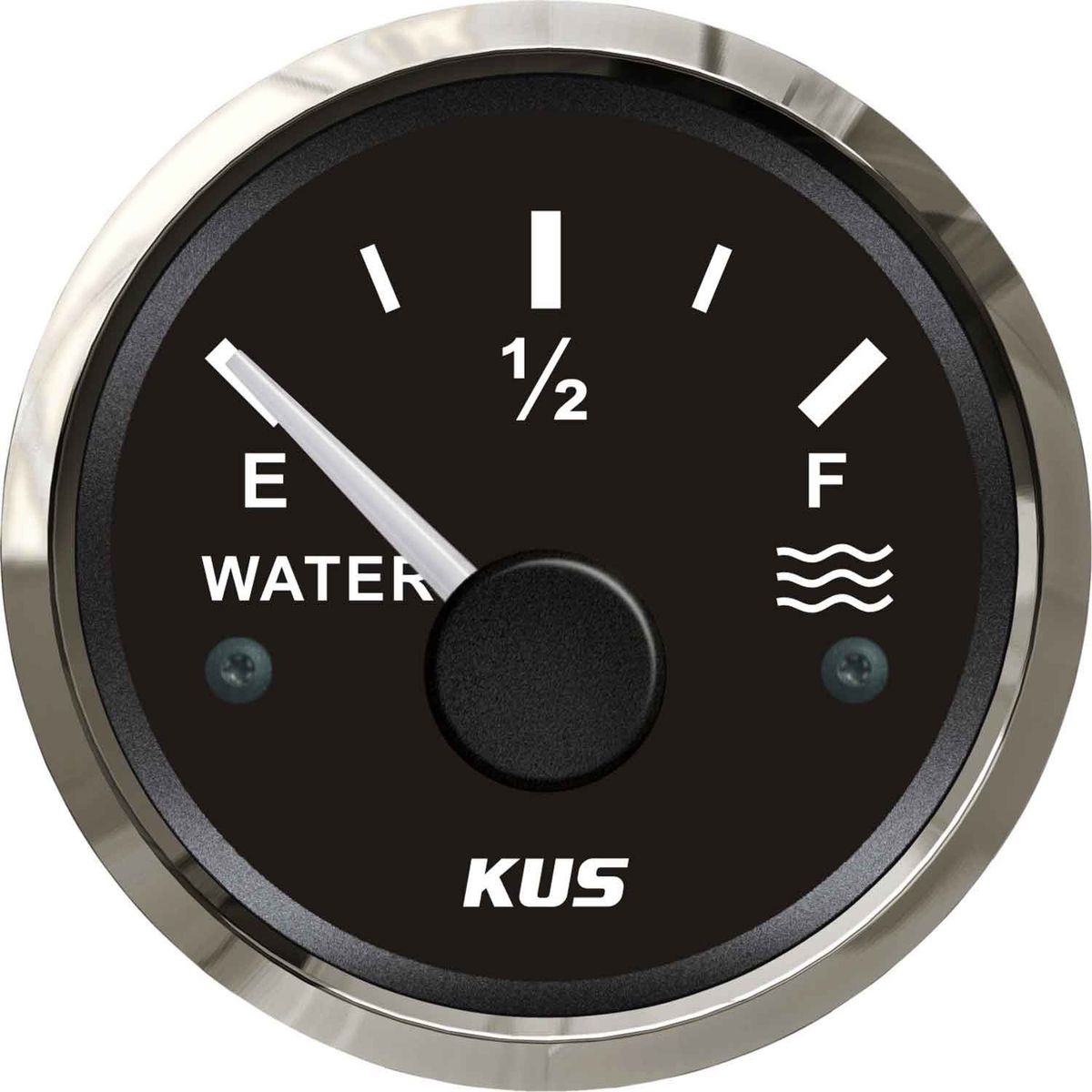 KUS Water Level Gauge with Stainless Bezel (Black / Euro Resistance) KY11004