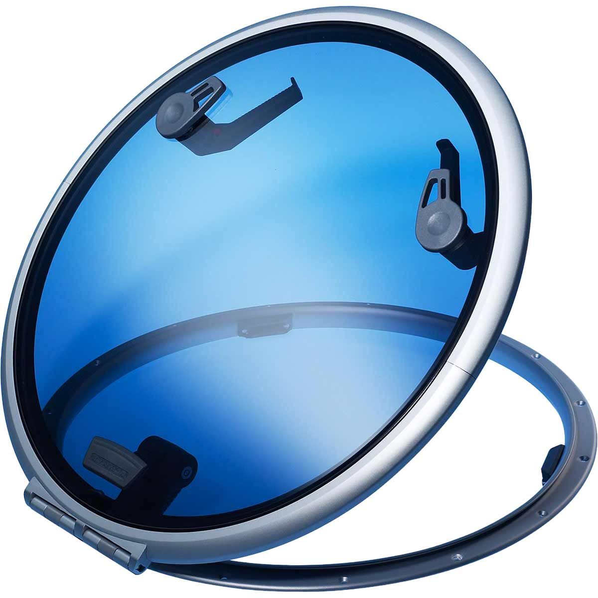 Lewmar Low Profile Round Hatch with Stay (Size 18 / Smoke Grey)