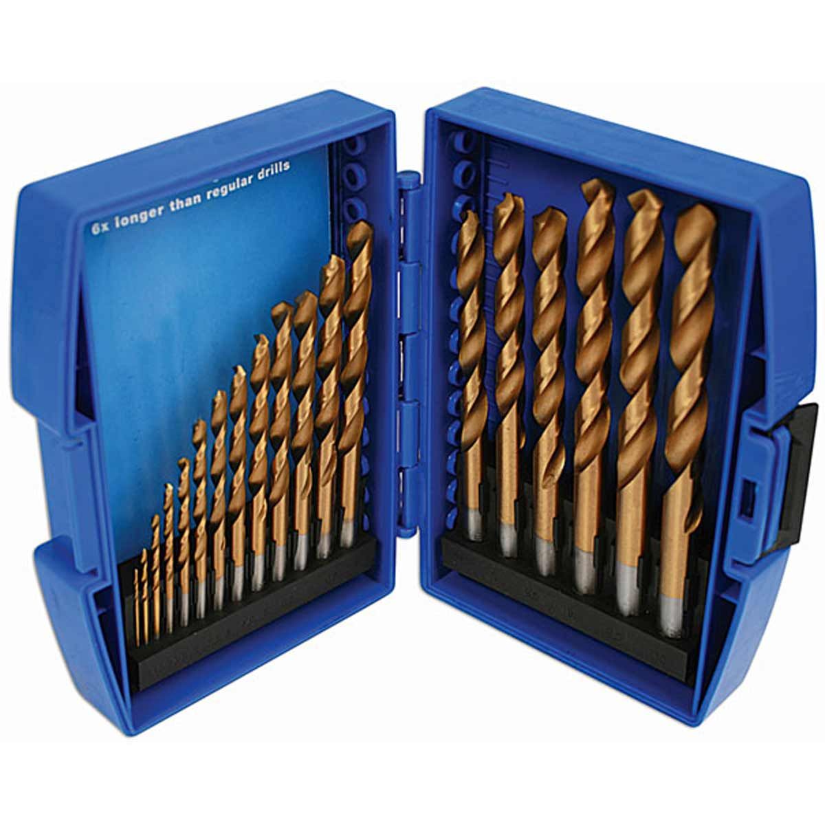 Laser Tools Titanium Coated Drill Set 19-Piece (1mm to 10mm) LT-4004