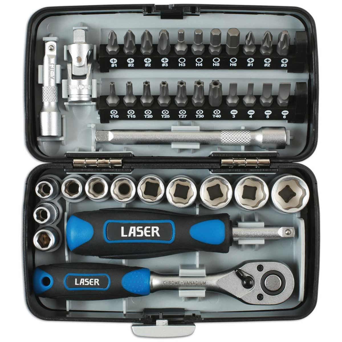Laser Tools Socket and Bit Set 1/4" Drive (38-Piece) LT-5960