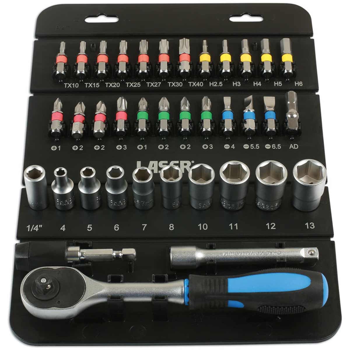 Laser Tools Socket and Bit Set 1/4" Drive (37-Piece) LT-7310