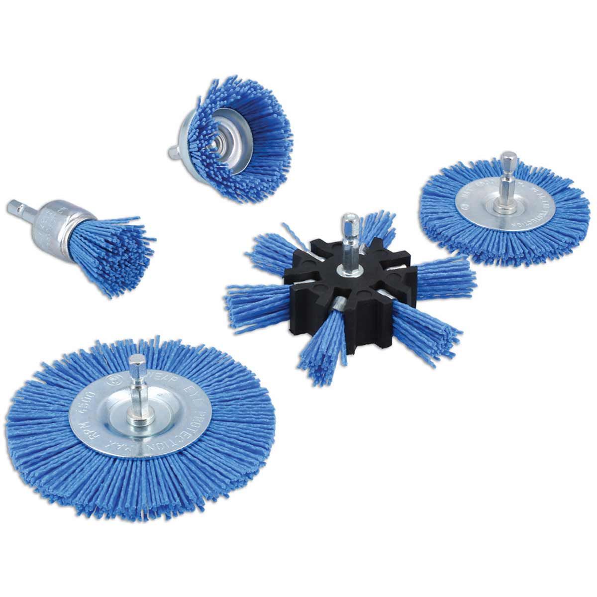 Laser Tools Nylon Abrasive Filament Brush Set (5-Pieces) LT-8133