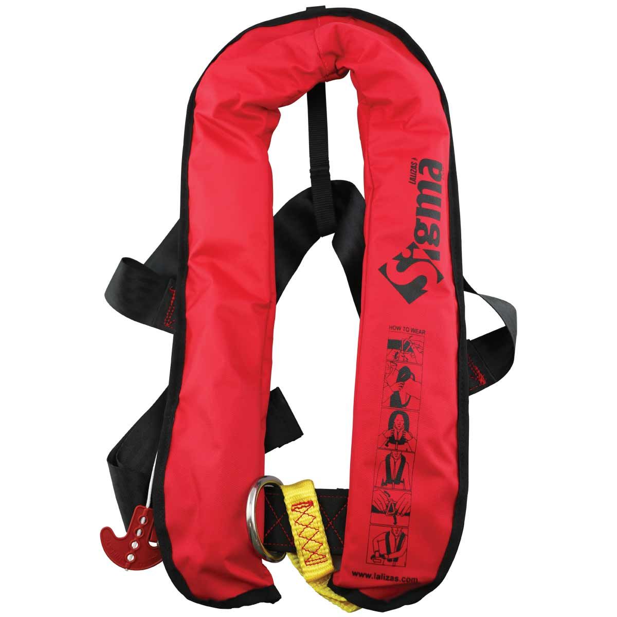 Sigma Inflatable Lifejacket Auto with Harness 170N Adult Red LZ-71094