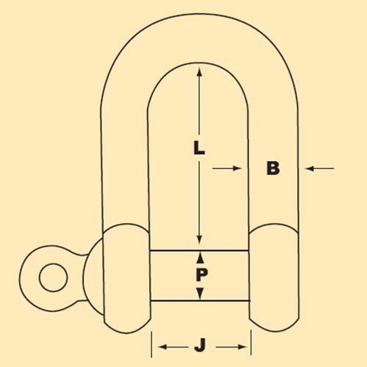 AG Stainless Steel D Shackle with 4mm Pin (8mm ID)