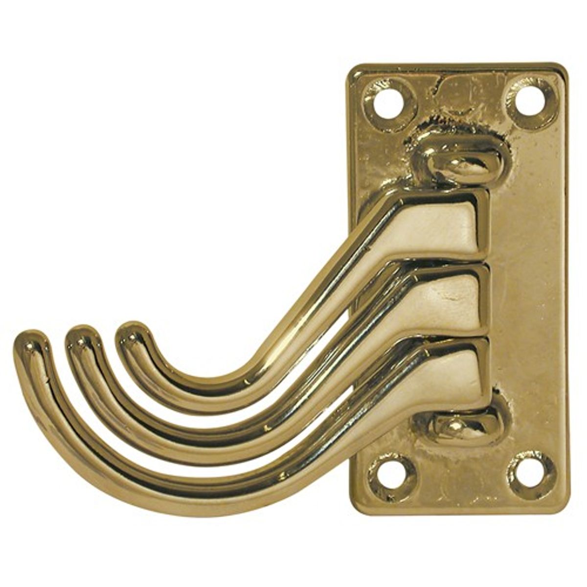 AG Foldaway Coat Hook Treble in Brass (72mm x 36mm) N-76310