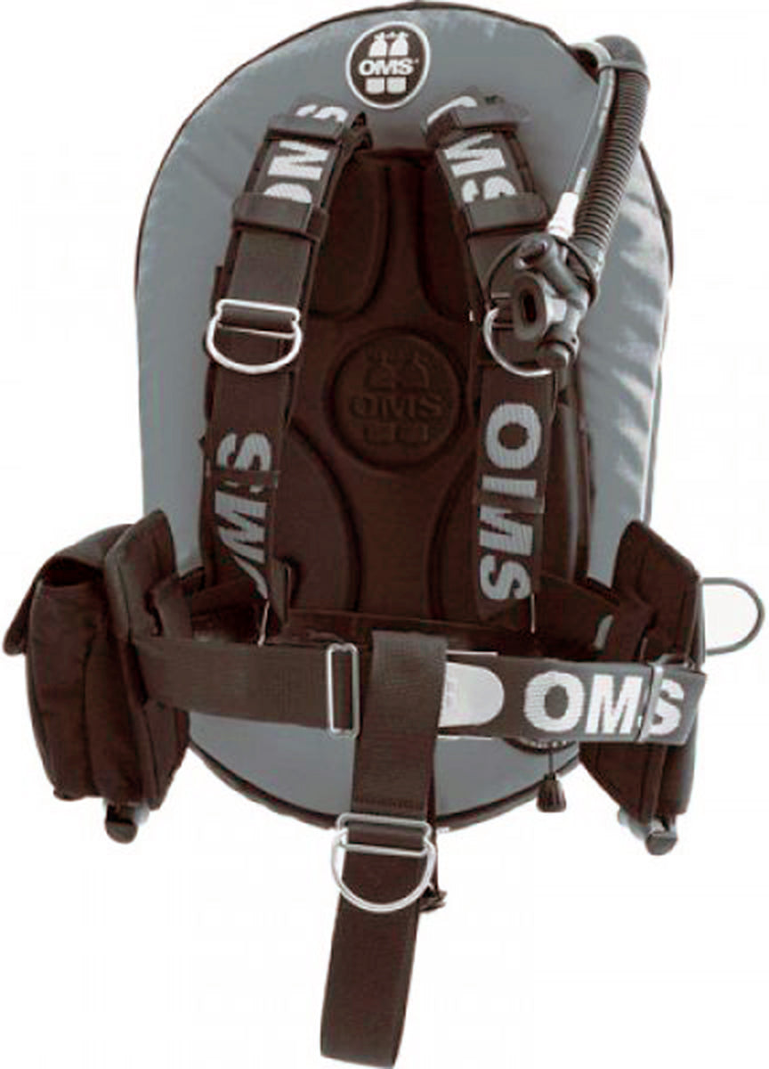 OMS Grey/Black 27Lb12.5Kg Stainless Steel Comfort Harness III Performance Mono Signature Single Tank BC System S11618012