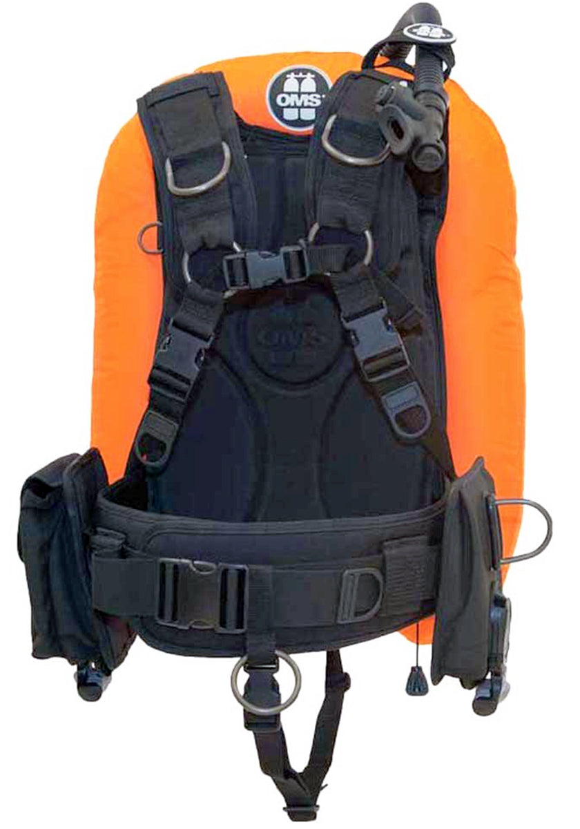 OMS Lava Orange/Black 27Lb12.5Kg IQ Lite Cummerband Signature Harness Performance Mono Wing BC System Size S S11618018