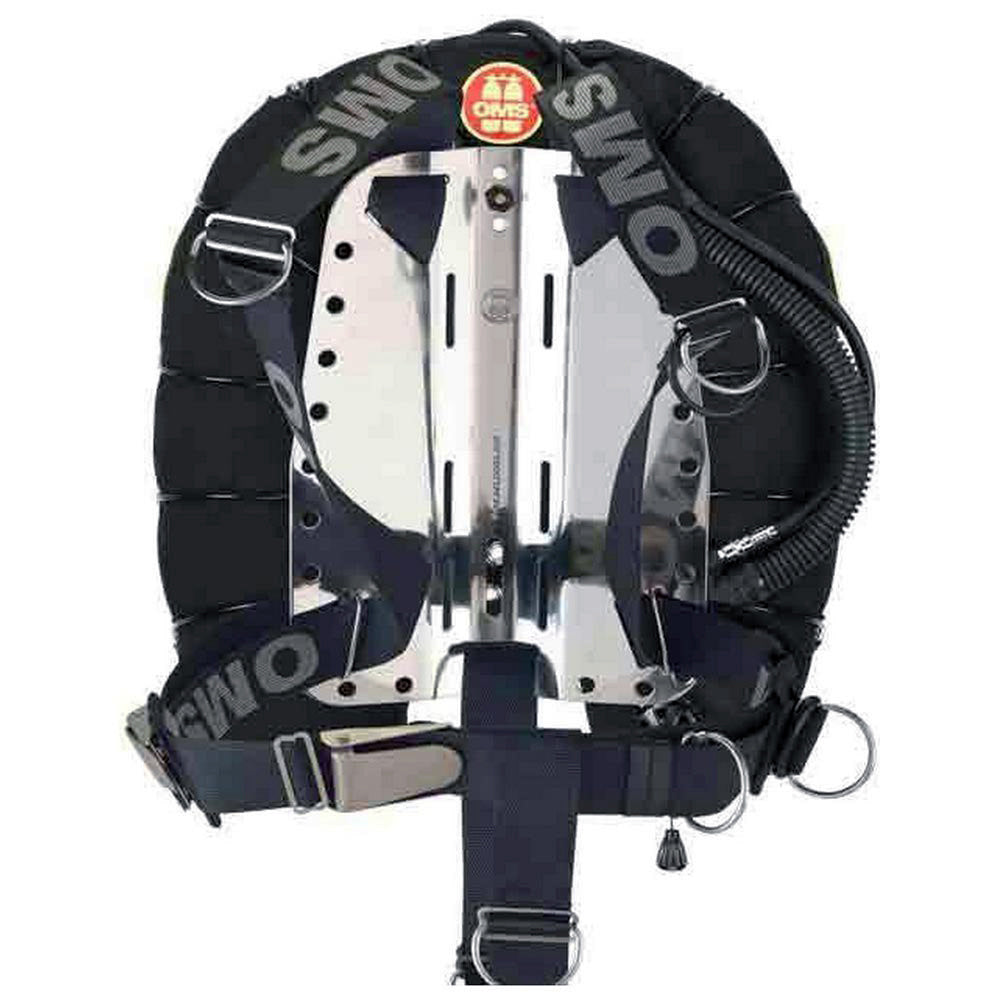 OMS Black 45Lb20Kg Stainless Steel SmartStream Signature Harness Deep Ocean Wing Single/Twin Tank BC System S11518132