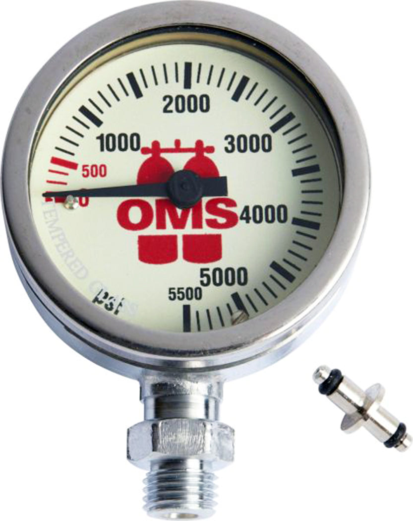 OMS 63mm Pressure Gauge with Mineral Glass & Nickel Plating PSI A14118006