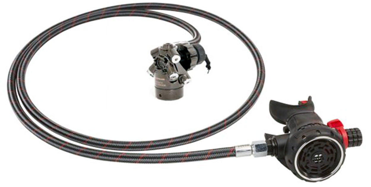 (CONTACT US FOR STOCK) OMS PVD Black Airstream Evoque Regulator AClamp with 210cm Miflex Hose S13318010