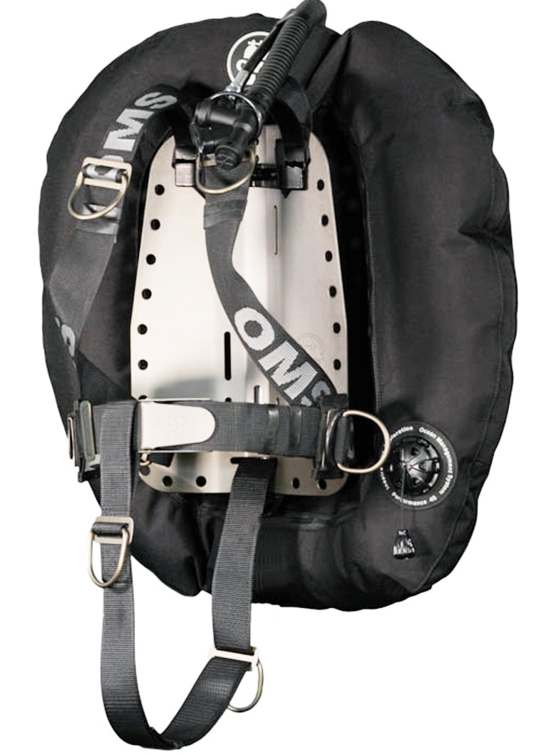 OMS Ocean All Black 45Lb20Kg Aluminum SmartStream Twin Tank BC System with Performance Double Wing S11518121