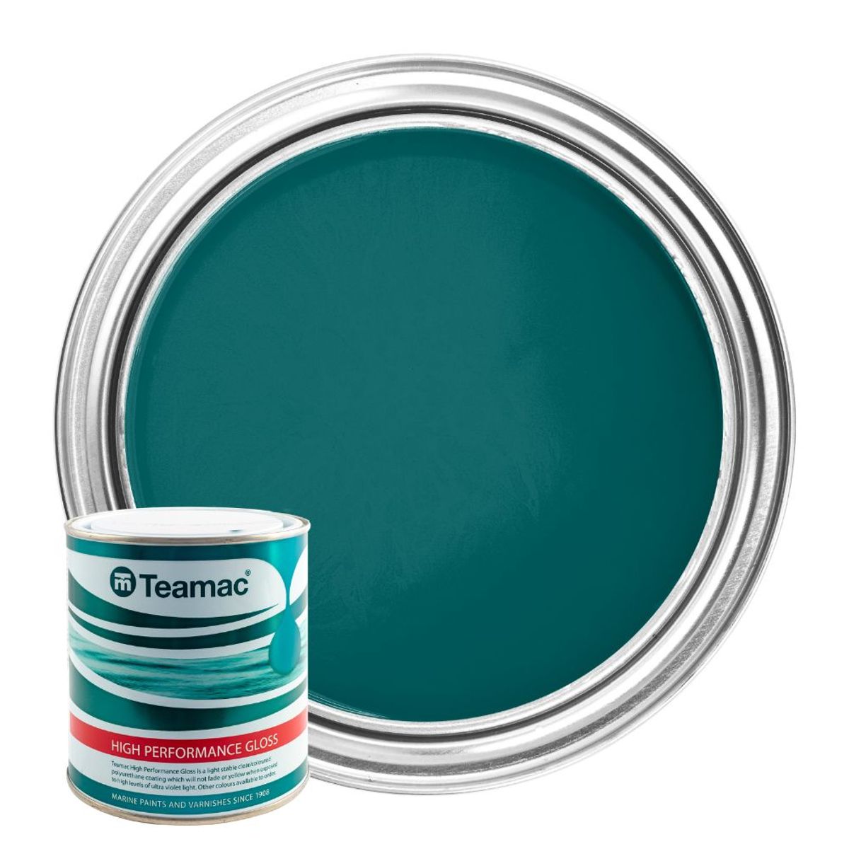 Teamac Marine Gloss Paint in Kingfisher (1 Litre / 1357) PA-112