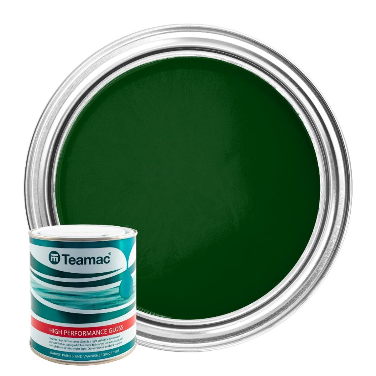 Teamac Marine Gloss Paint in Cypress Green (1 Litre / 86) PA-121