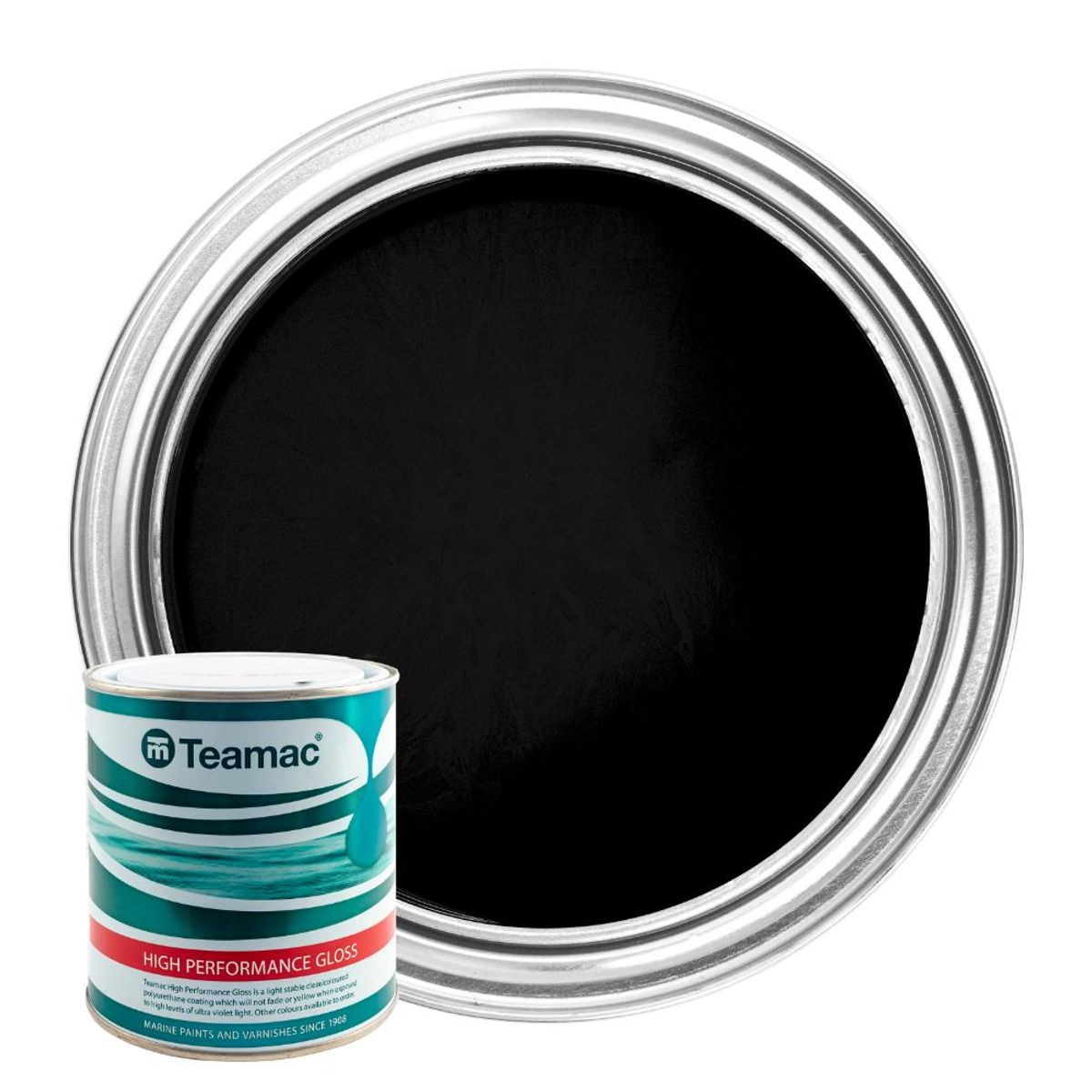 Teamac Marine Gloss Paint in Black (1 Litre) PA-123