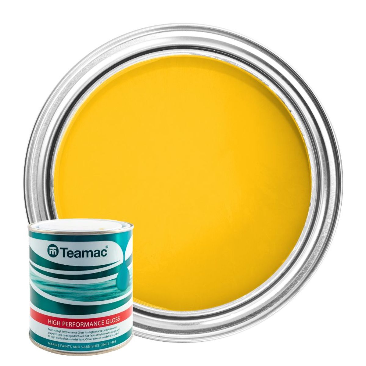 Teamac Marine Gloss Paint in Canary Yellow (1 Litre / 1474) PA-128