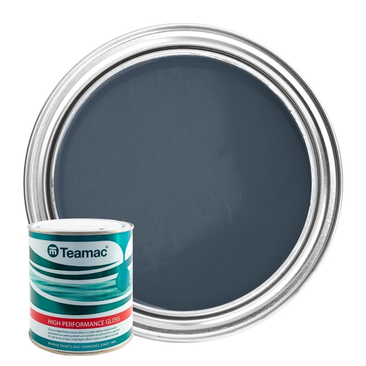 Teamac Marine Gloss Paint in Dark Grey (1 Litre / 729) PA-129