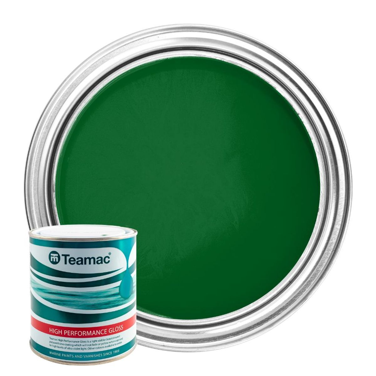Teamac Marine Gloss Paint in British Racing Car Green (1 Litre / 1508) PA-166