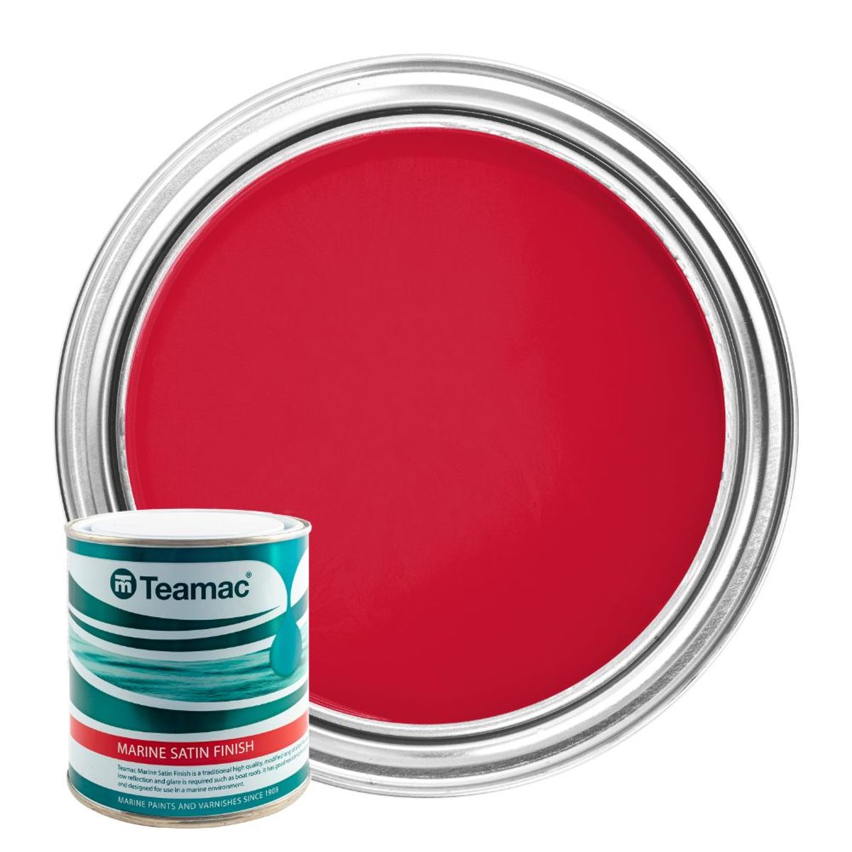 Teamac Marine Satin Paint in Red (1 Litre) PA-295