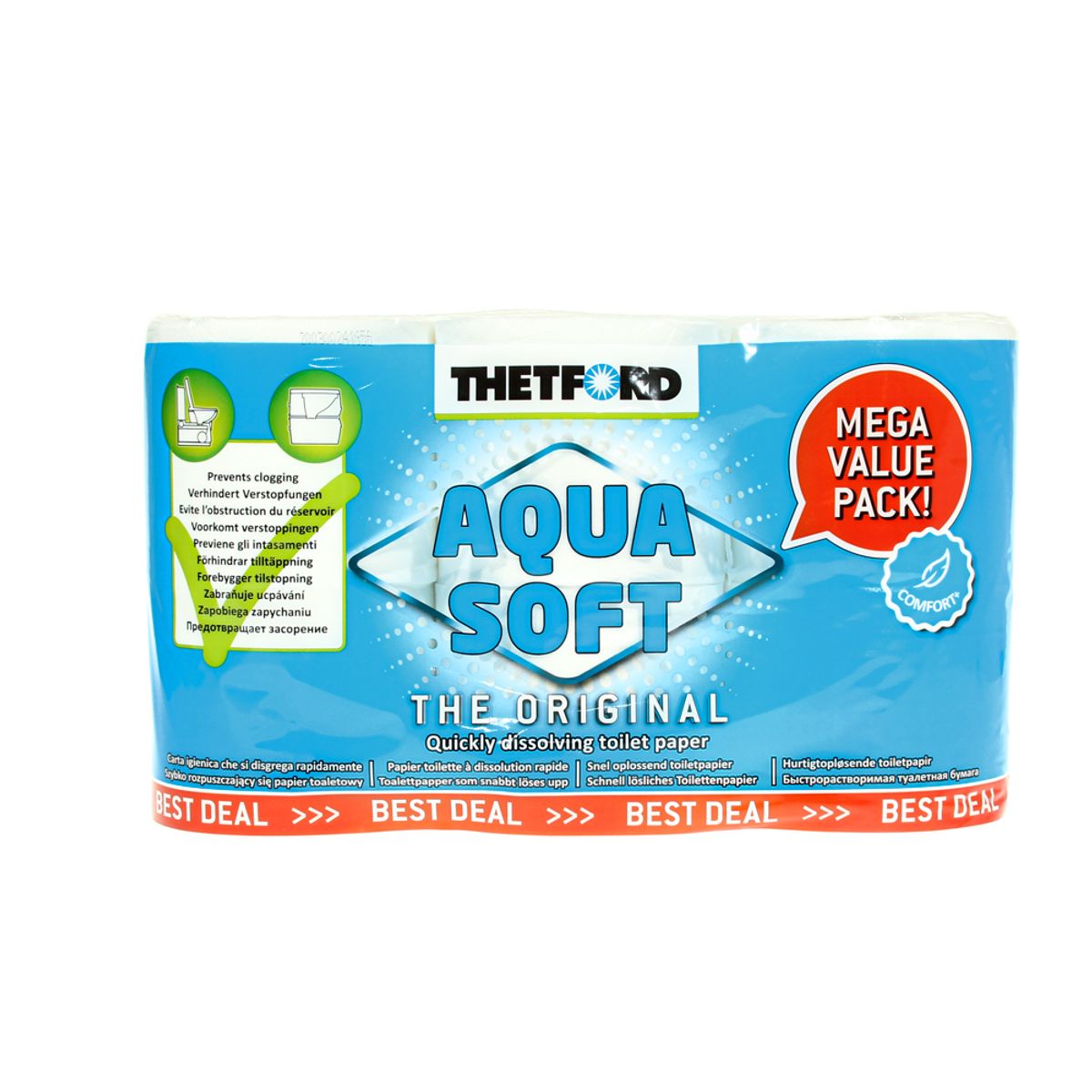 Thetford Aquasoft Quick Dissolve Toilet Paper (Pack of 6) TC-035