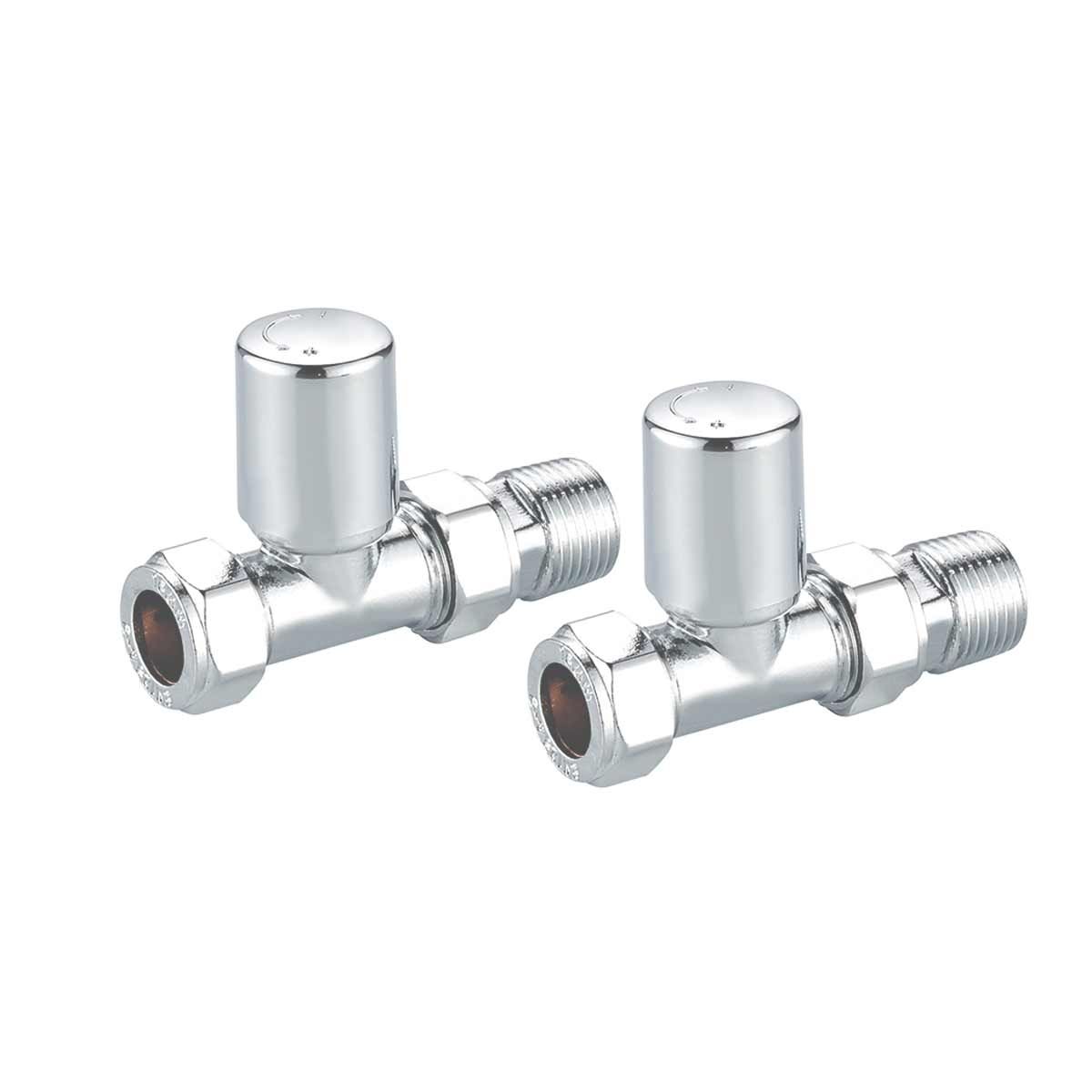 AG Radiator Valves Straight 15mm in Anthracite (Pair) TRV007