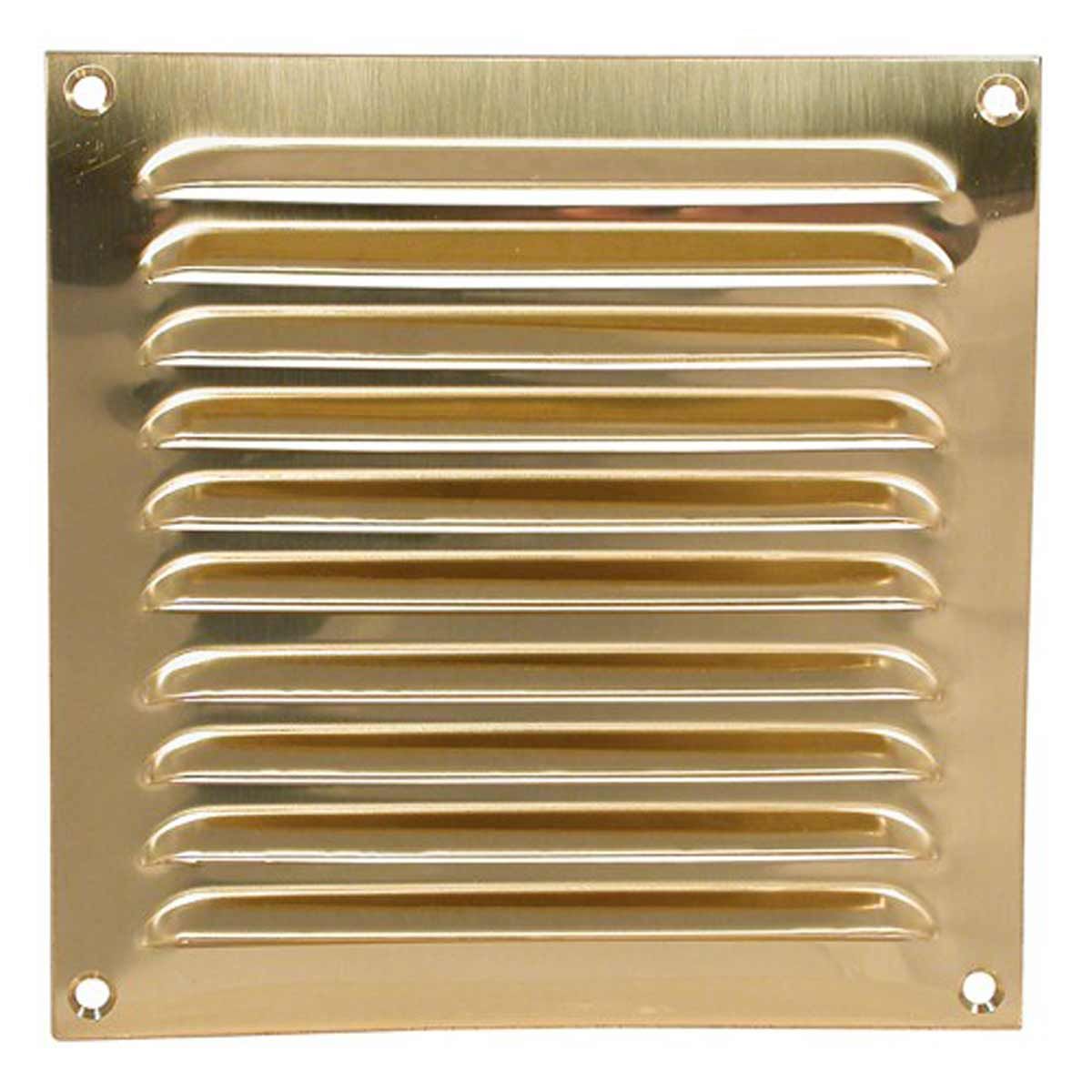 Hooded Louvre Vent Polished Brass (6" x 6") V80182PB
